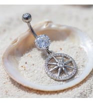 FerizZ 316L Çelik Zirkon Taşlı Yıldızlı Piercing PRC-133