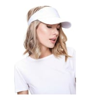 Unisex Uv Koruyucu Vizör Kasket Siperlik Tenis Gabardin Şapka Beyaz