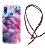Huawei P20 Lite Mate 10 20 Lite Pro P40 Lite KılıfBoyun Asklı Rasta Silikon Pink Cloud 1305