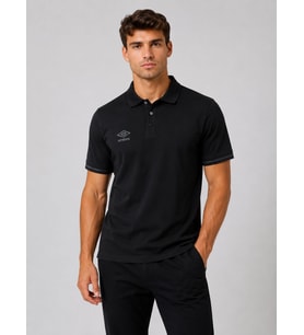 UMBRO Lotus Kamp Erkek Siyah Pamuklu Polo Spor Tişört TF0530