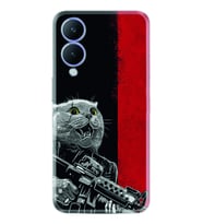 Vivo Y17S Kılıf Silikon Desen Özel Seri Çılgın Kedi 1674