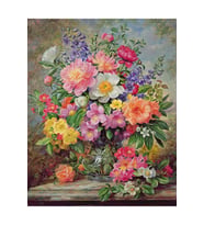 Temmuz Çiçekleri Sticker(Çerçeveli) 50x65 Sayılarla Boyama Hobi Seti
