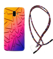 Samsung J6 Plus J7 Prime J7 Pro M20 Kılıf Boyun Asklı Rasta Silikon Üçgenler 1635