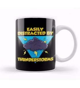 Easily Distracted By Thunderstorms Storm Chaser Kupa Bardak Porselen