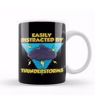Easily Distracted By Thunderstorms Storm Chaser Kupa Bardak Porselen