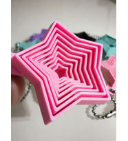 3D Baskı Yıldız Fidget Anahtarlık - Hareketli Stres Oyuncağı ve Çanta Aksesuarı-Pembe