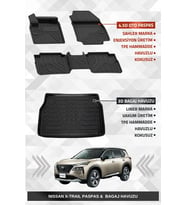 Sahler Nissan X-Trail Benzinli 2022+ Uyumlu 4.5D Premium Havuzlu Oto Paspas ve Liner Marka 3D Bagaj Havuzu