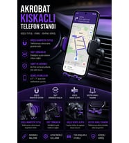 Otomatik Kilit Mekanizmalı 360° Döner Araç Telefon Standı