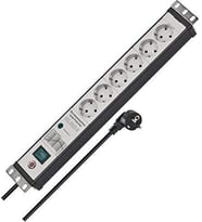 Brennenstuhl Premium-Line 6 Soketli 60.000 Amper Akım Korumalı 3 Metre Kablolu Server Dolabı Uyumlu Priz 5 Yıl Garantili (Gri - Siyah)