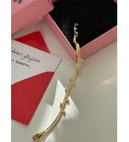 14K ALTIN KAPLAMA ÇELİK BİLEKLİK ( KUTULU/KİŞİSELLEŞTİRİLEBİLİR NOTLU ) (Gold)