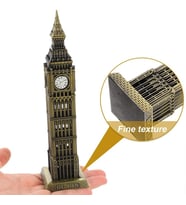Vintage Metal İngiltere London Big Ben Saat Kulesi Antik Bronz 23 cm