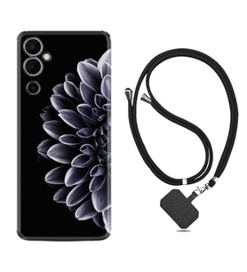 Tecno Pova 4 Kılıf Silikon Boyun Askılı İpli Desenli Silikon Çiçekler 1639