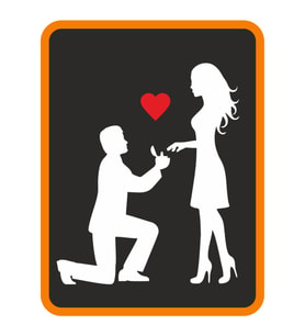 Kalpli Sevgiliye Teklif Oto Sticker Beyaz 24*20 Cm