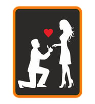 Kalpli Sevgiliye Teklif Oto Sticker Beyaz 24*20 Cm