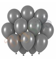 Duman Renk Lateks Retro Balon (30 cm) - 12 Adet
