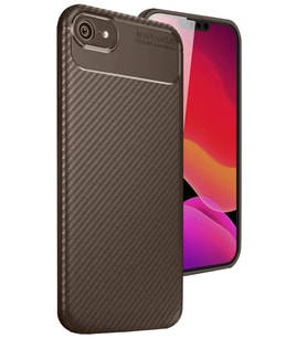 iPhone 16E Kılıf Auto Focus Karbon Kapak - Kahverengi