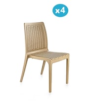 Omnipazar SY-2523 Rattan Bahçe Sandalye 4'lü Set