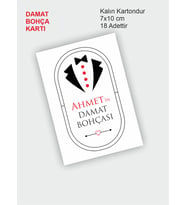 Damat Bohçası Kartları, Damat Çeyiz Bohça Kartı, Bohça Kartı 18 Adet 7x10 Cm Karton