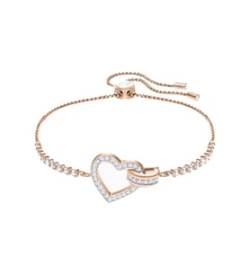 Monemel Swarovski  Rose Gold Kalpli   Bileklik (Altın Kaplama)
