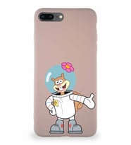 Apple iPhone 8 Plus Soft Premier Kapak Sandy Tasarımlı Silikon Kılıf - Pudra (Şeffaf)