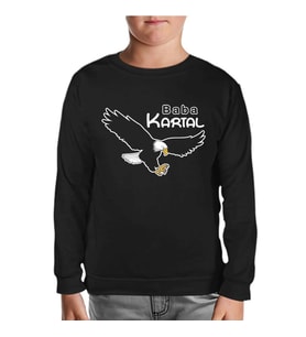Baba Kartal Siyah Çocuk Sweatshirt
