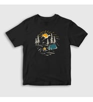 Presmono Unisex Çocuk Siyah Nature Camper Kamp T-Shirt 372148tt
