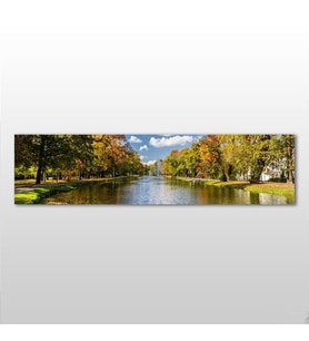 Orman Ve Nehir Kanvas Tablo 300x100cm (Karışık)
