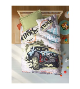 Cotton Box Rf Junior -Adventure Yeşil- Lastikli Çarşaflı Tek Kişilik Nevresim Takımı