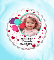 Kişiye Özel Balonlu Resimli İsimli Kalpli Kapak Magnet Açacak