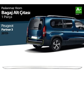 Peugeot Partner Uyumlu 3 Krom Bagaj Alt Çıtası 2019 Üzeri