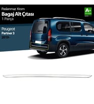 Peugeot Partner Uyumlu 3 Krom Bagaj Alt Çıtası 2019 Üzeri