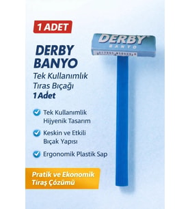 Derby Banyo Tek Kullanımlık Tıraş Bıçağı 1 Adet Plastik Saplı Pratik Tıraş Jileti