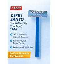 Derby Banyo Tek Kullanımlık Tıraş Bıçağı 1 Adet Plastik Saplı Pratik Tıraş Jileti