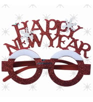 Yılbaşı Partisi Happy Newyear Kırmızı Kartaneli Gözlük 1 Adet