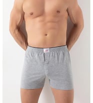 6 Adet Donex Erkek Pamuklu Düz Renk Penye Boxer 2303 (Gri)