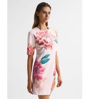 Reiss Çİçek Desenli Pembe Elbise
