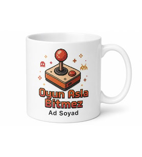 Joystick Atari Kolu Çizimli Retro Oyuncu Nostalji Çocukluk Kupası Hediye Bardak