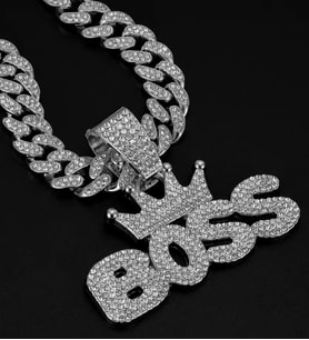 Hip Hop Iced Out Boss Pendant Küba Zincir Kolye Ucu Charm