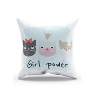Moud's Çift Tarafı Baskılı Girl Power-1 Desenli Süet Kırlent Kılıfı