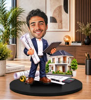 Kişiye Özel Mimar Biblosu – Fotoğraflı Karikatür Mimar Figürü, Mimara Özel Mesleki Hediye