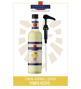 Kahve ve Kokteyl Şurubu Limon Aromalı 70 CL + POMPA Simonelli