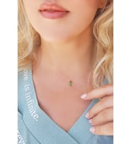 Swarovski Taşlı Gümüş Hayalet Kolye (Gold)