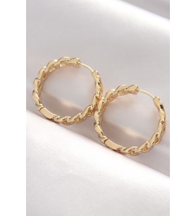 Pirinç Gold Renk Zincir Model Halka Küpe 5886 - SSSSSS2760-6557