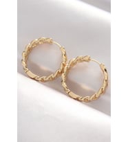 Pirinç Gold Renk Zincir Model Halka Küpe 5886 - SSSSSS2760-6557