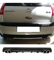 Citroen C4 Siyah Difüzör Çiftli Yuvarlak Egzoz Görünümlü D Tip Difizör