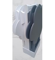 Zigon Çanta 90112 Papatya sehpa Model Ahşap Mdf Beyaz ve Gri Renk Uyum El Yapım (Ceviz)