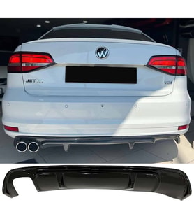 Vw Jetta Mk6 R Difüzör Sol Çift Çıkış Parlak Siyah Difizör 2015 2016 2017 2018 arka+bodykit+ek