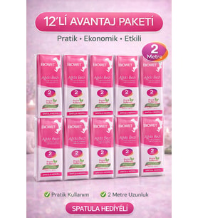 Biowet Ağda Bezi 2 Metre Spatula Hediyeli Epilasyon Bezi Dayanıklı Tüy Dökme Bezi 12 Paket