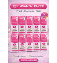 Biowet Ağda Bezi 2 Metre Spatula Hediyeli Epilasyon Bezi Dayanıklı Tüy Dökme Bezi 12 Paket