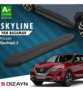 S-Dizayn Nissan Qashqai 3 Skyline Siyah Yan Basamak 173 Cm 2021 Üzeri A+ Kalite